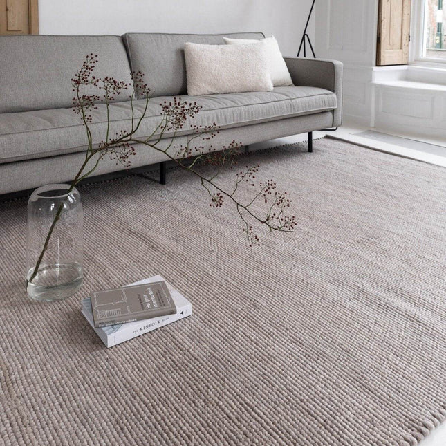 Wollen Vloerkleed Grijs/Beige Vik - Vloerkledenloods