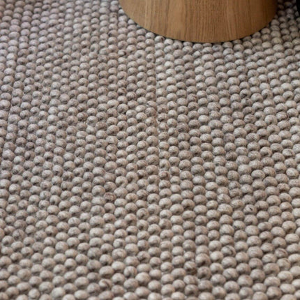 Wollen vloerkleed Lecco vergrijst bruin - Vloerkledenloods