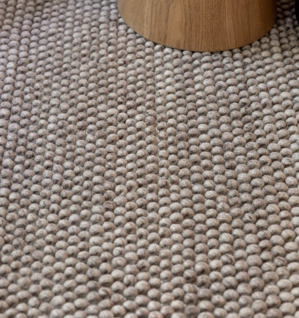 Wollen vloerkleed Lecco vergrijst bruin - Vloerkledenloods
