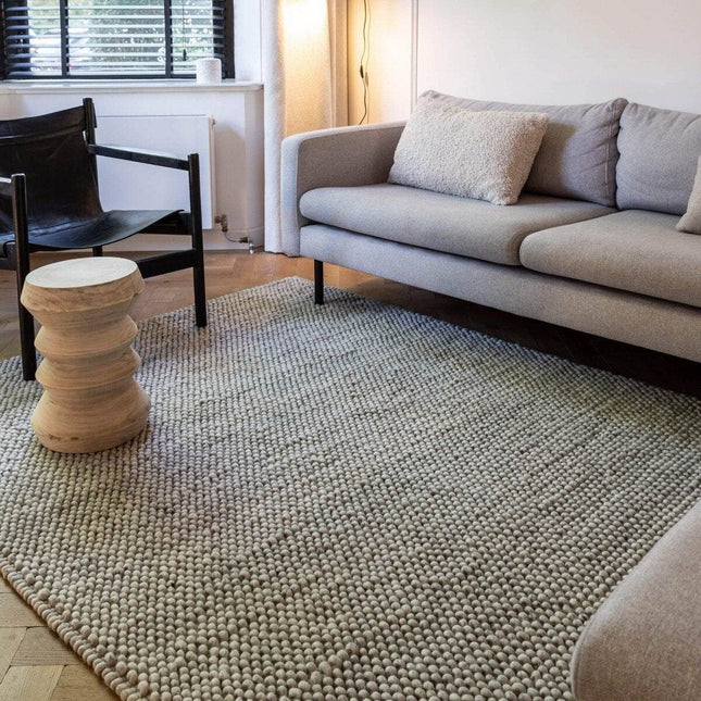 Wollen vloerkleed Lecco wit/beige - Vloerkledenloods