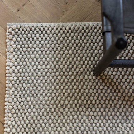 Wollen vloerkleed Lecco wit/beige - Vloerkledenloods