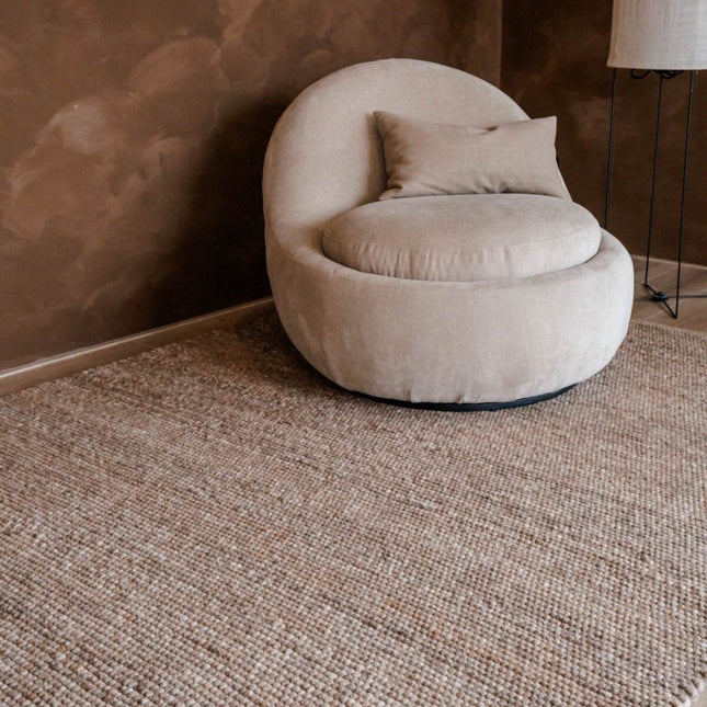 Wollen Vloerkleed Lichtbruin Vik - Vloerkledenloods