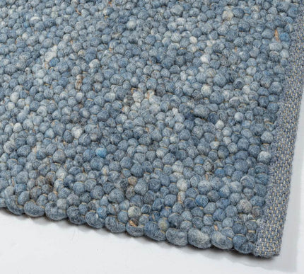 Wollen vloerkleed Marina blauw 250 - Eva Interior - Vloerkledenloods