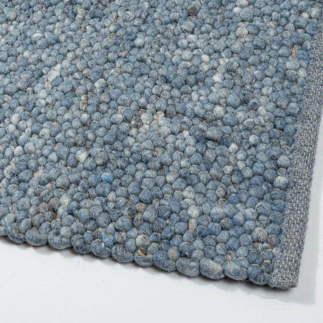 Wollen vloerkleed Marina blauw 250 - Eva Interior - Vloerkledenloods