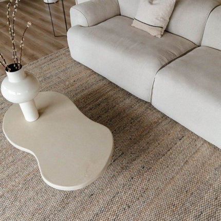 Wollen Vloerkleed Novara Beige/lichtbruin Eva Interior - Vloerkledenloods