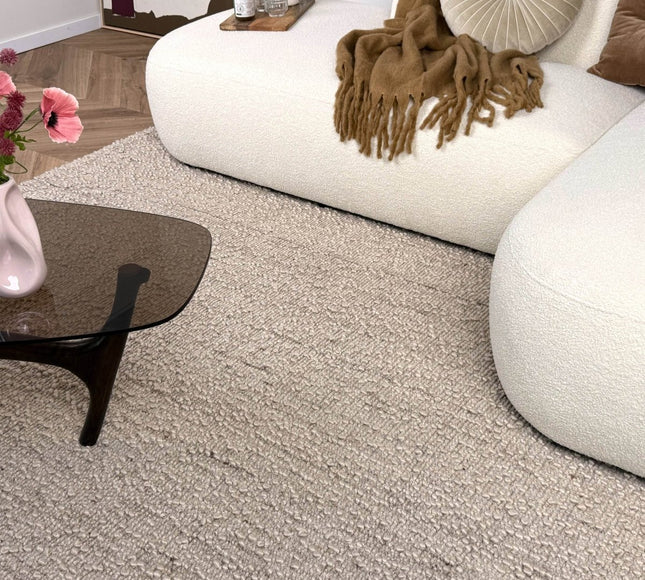 Wollen vloerkleed Nuta beige - Interieur05 - Vloerkledenloods