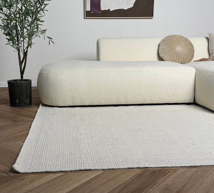 Wollen vloerkleed Taff wit/beige - Interieur05 - Vloerkledenloods