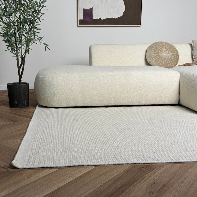 Wollen vloerkleed Taff wit/beige - Interieur05 - Vloerkledenloods