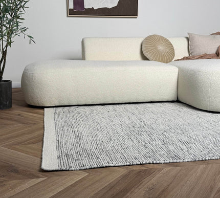 Wollen vloerkleed Taff wit/zwart - Interieur05 - Vloerkledenloods