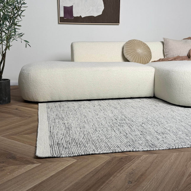 Wollen vloerkleed Taff wit/zwart - Interieur05 - Vloerkledenloods