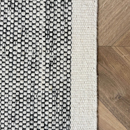 Wollen vloerkleed Taff wit/zwart - Interieur05 - Vloerkledenloods