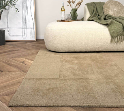 Wollen vloerkleed Twig beige/bruin - Interieur05 - Vloerkledenloods