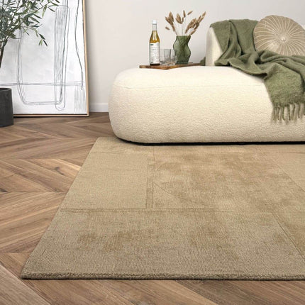 Wollen vloerkleed Twig beige/bruin - Interieur05 - Vloerkledenloods