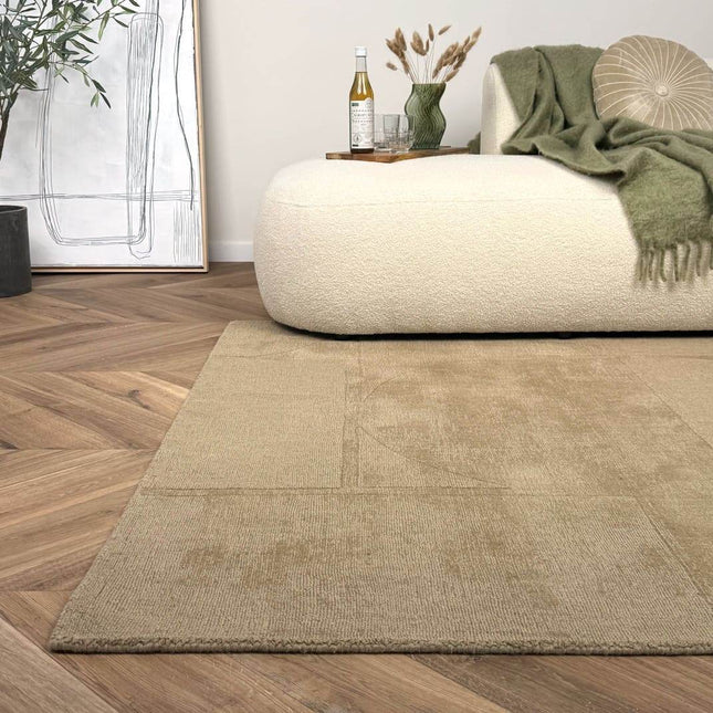 Wollen vloerkleed Twig beige/bruin - Interieur05 - Vloerkledenloods
