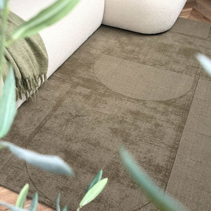 Wollen vloerkleed Twig groen - Interieur05 - Vloerkledenloods