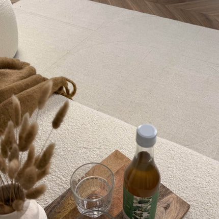 Wollen vloerkleed Twig ivoor/wit - Interieur05 - Vloerkledenloods