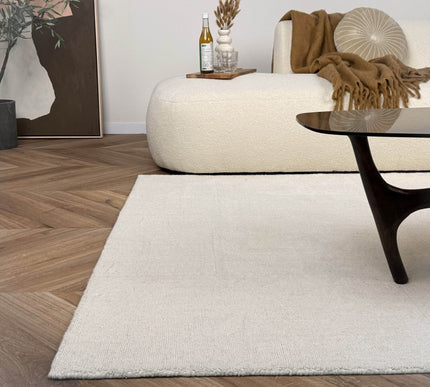 Wollen vloerkleed Twig ivoor/wit - Interieur05 - Vloerkledenloods