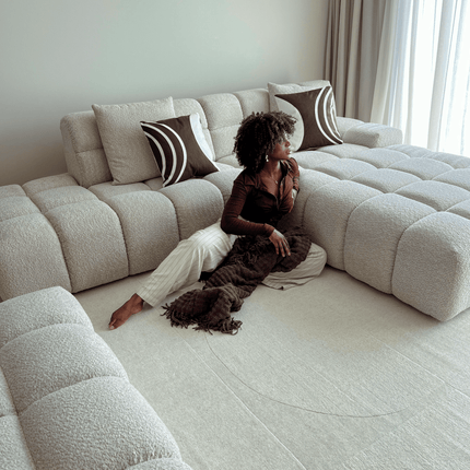 Wollen vloerkleed Twig ivoor/wit - Interieur05 - Vloerkledenloods