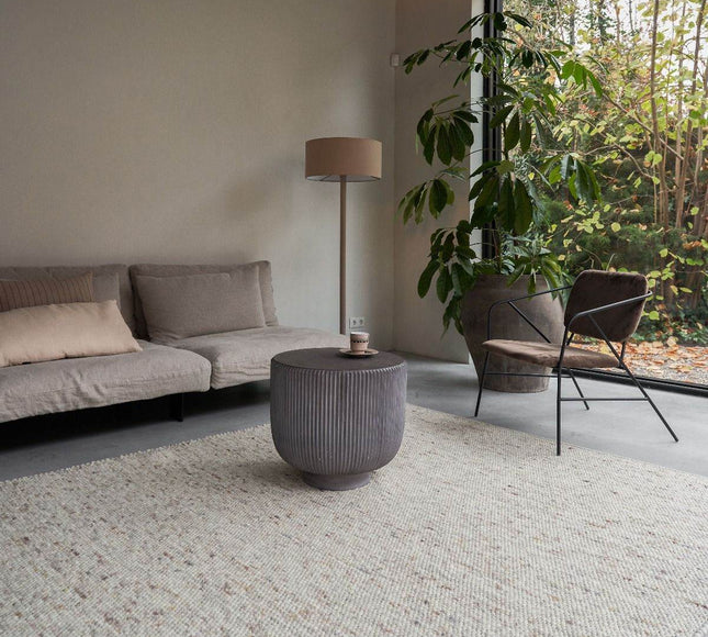 Wollen vloerkleed Vicenza 12 Licht Bruin Mix - Eva Interior - Vloerkledenloods