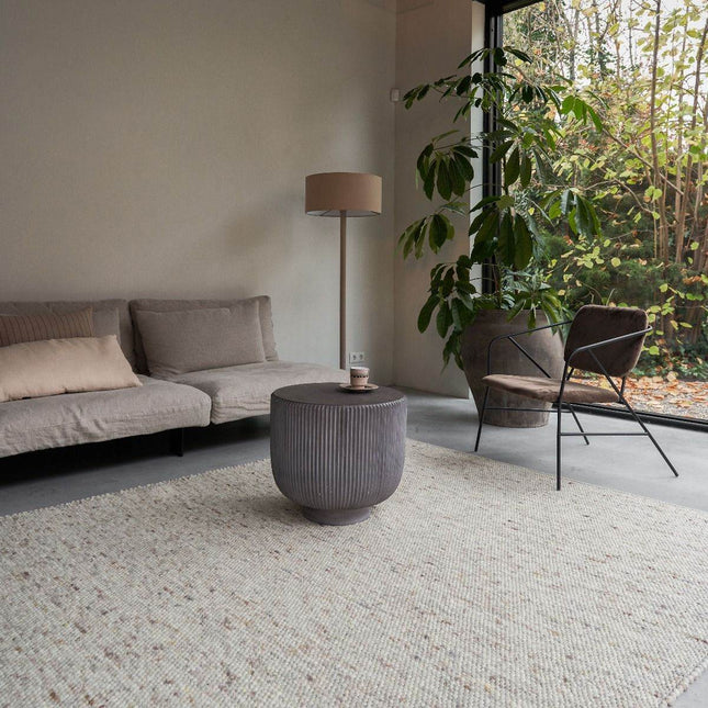 Wollen vloerkleed Vicenza 12 Licht Bruin Mix - Eva Interior - Vloerkledenloods