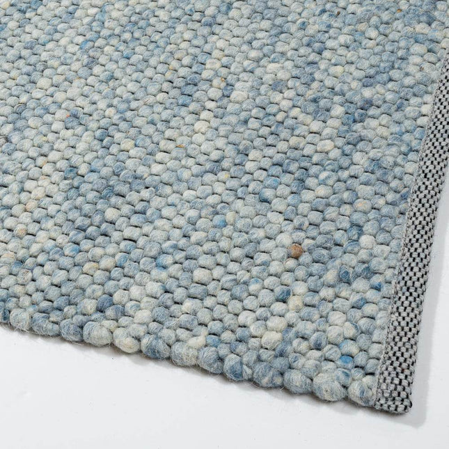 Wollen vloerkleed Vicenza 150 Blauw - Eva Interior - Vloerkledenloods