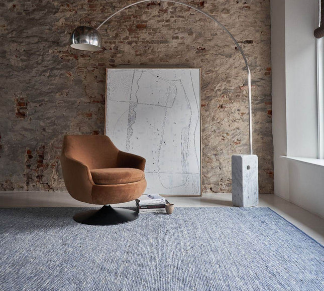 Wollen vloerkleed Vicenza 250 Blauw - Eva Interior - Vloerkledenloods