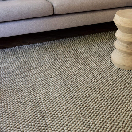 Wollen vloerkleed Lecco licht grijs