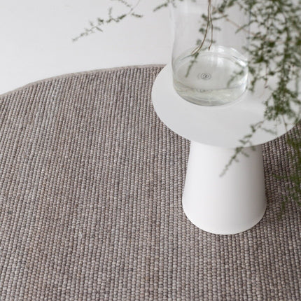 Rond Wollen Vloerkleed Grijs/Beige Vik