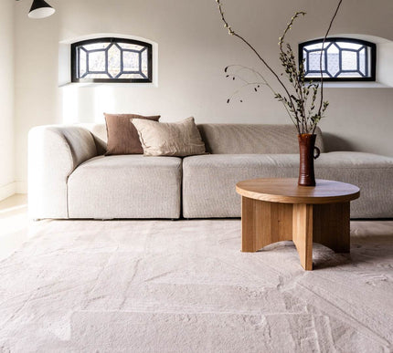 Zacht Hoogpolig Vloerkleed Lux Beige / Taupe - Vloerkledenloods