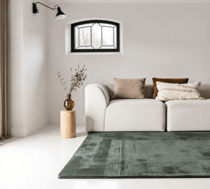 Zacht hoogpolig vloerkleed Lux groen - Vloerkledenloods