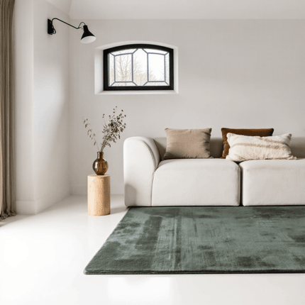 Zacht hoogpolig vloerkleed Lux groen - Vloerkledenloods
