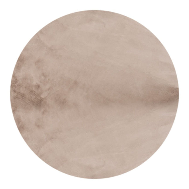 Rond Zacht Hoogpolig Vloerkleed Lux Beige / Taupe