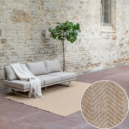 Jute buitenkleed Naturel ZigZag