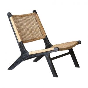 HKliving Webbing lounge chair black/naturel