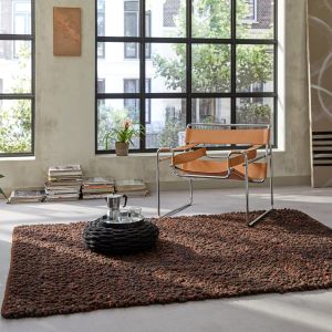 Wollen vloerkleed Modena bruin antraciet 522 Brinker Carpet