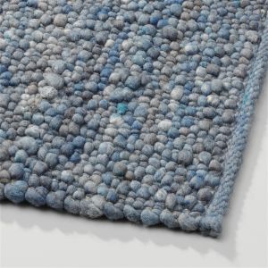 Wollen Vloerkleed Blauw Pebbles 153 - Perletta