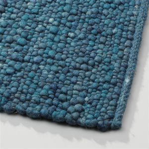 Wollen Vloerkleed Turquoise Blauw Pebbles 154 - Perletta